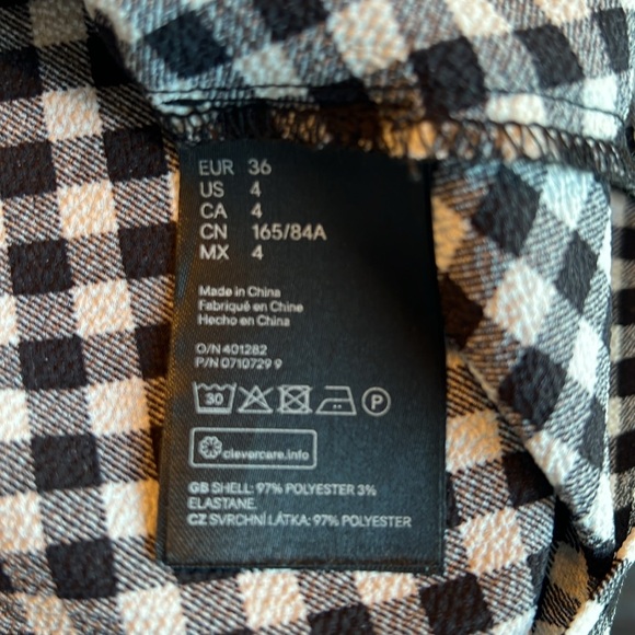 H&M Divided black and white plaid check wrap style dress - Picture 13 of 13